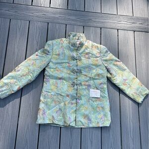 Japanese Brocade Jacket Suzanni Style Coat Lined Pastel Floral Embroidery S Med?